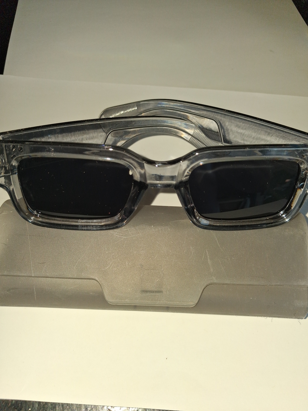 Clear Frame Black Lens Sunglasses - Unbranded